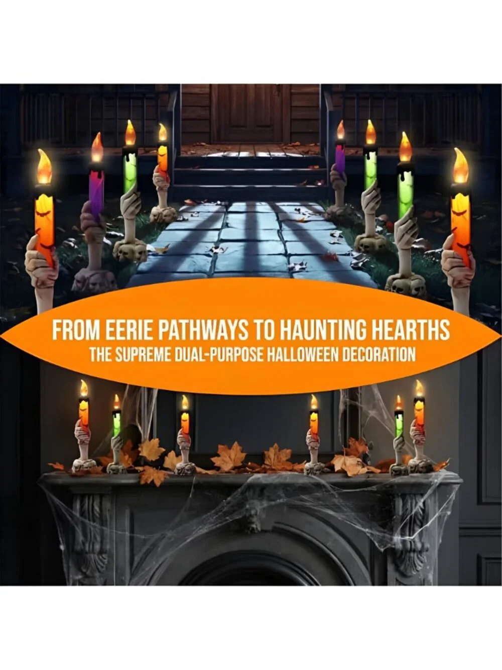 Halloween Flameless Candles, 6 Pack Waterproof LED, Indoor/Outdoor Decor